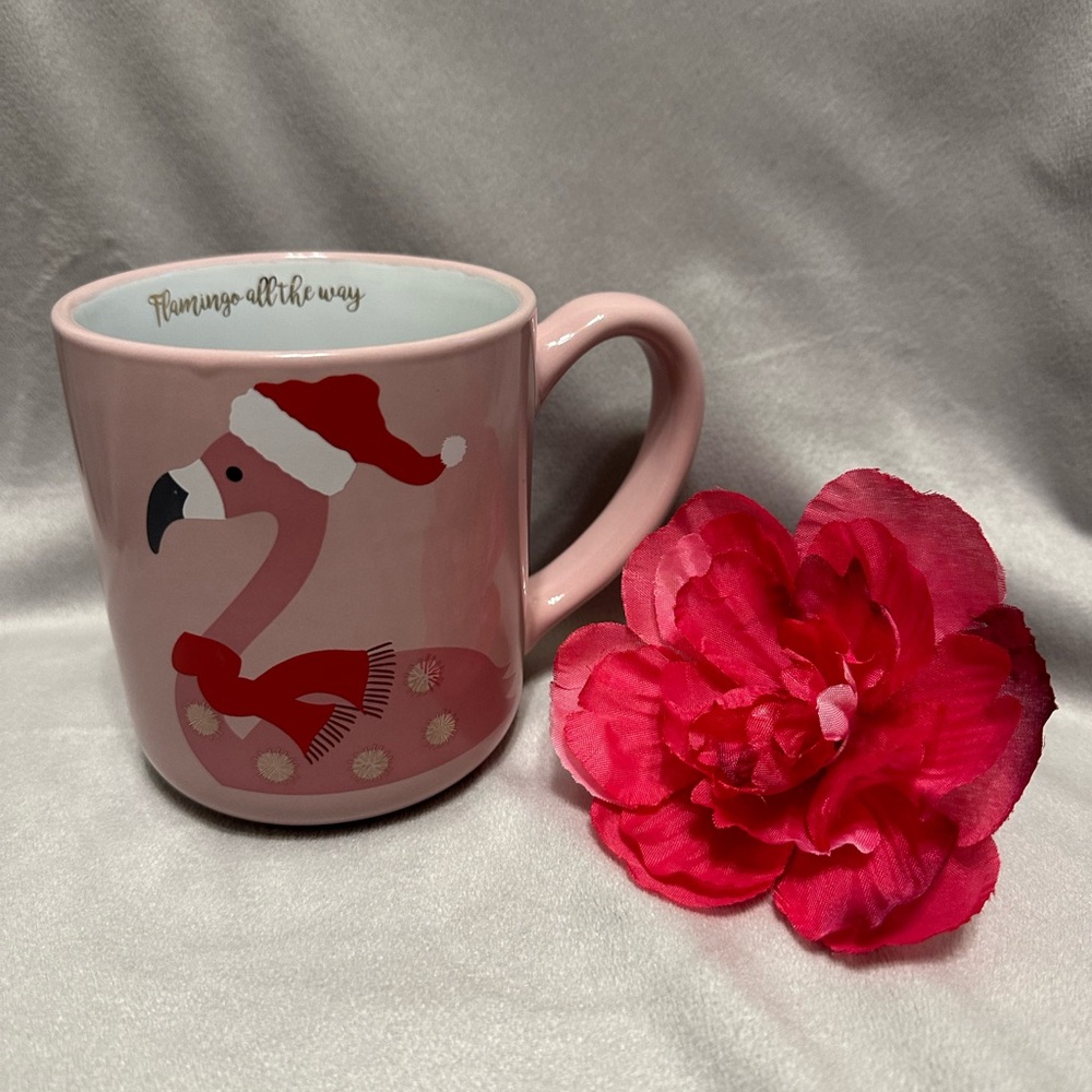 "Flamingo All The Way" Christmas Holiday Mug Cup by Peppermint Pine